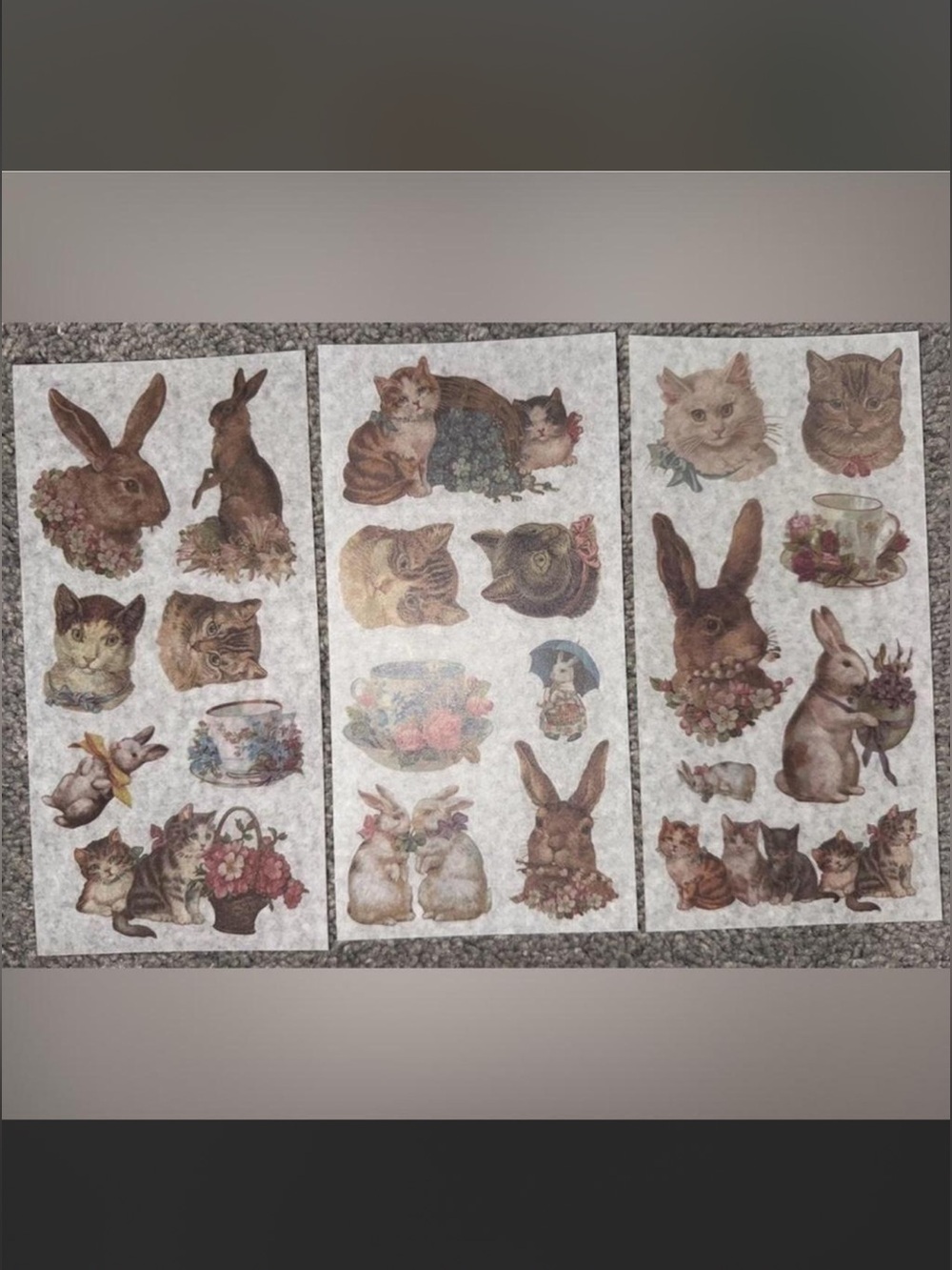 $2 3-piece Cats & Rabbits Sticker Sheets - Picture 2 of 4